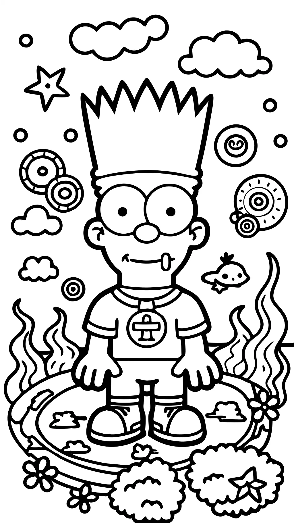 coloriage trippy bart simpson